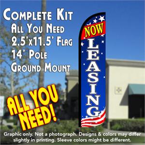 NOW LEASING FEATHER FLAG 11 FT OR COMPLETE FLAG KIT