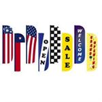 2-1/2 FT x 12 FT Stock Flutter Flags - Style A-1