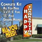 HAPPY THANKSGIVING FEATHER FLAG OR COMPLETE KIT